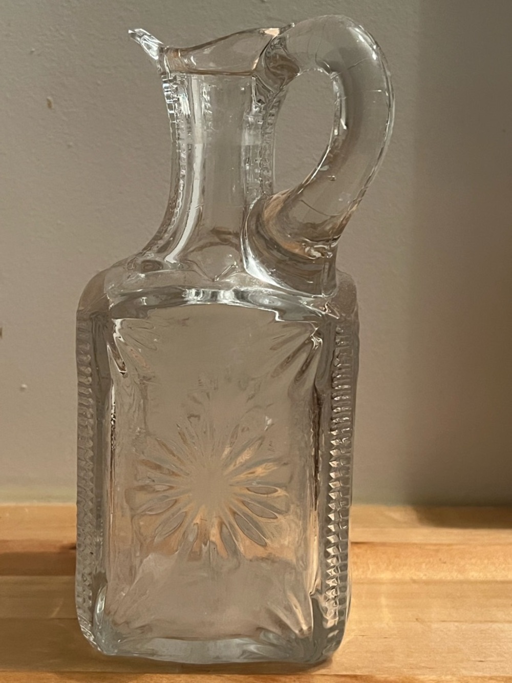 antique Early American Pressed Glass (EAPG) "Planet" pattern decanter